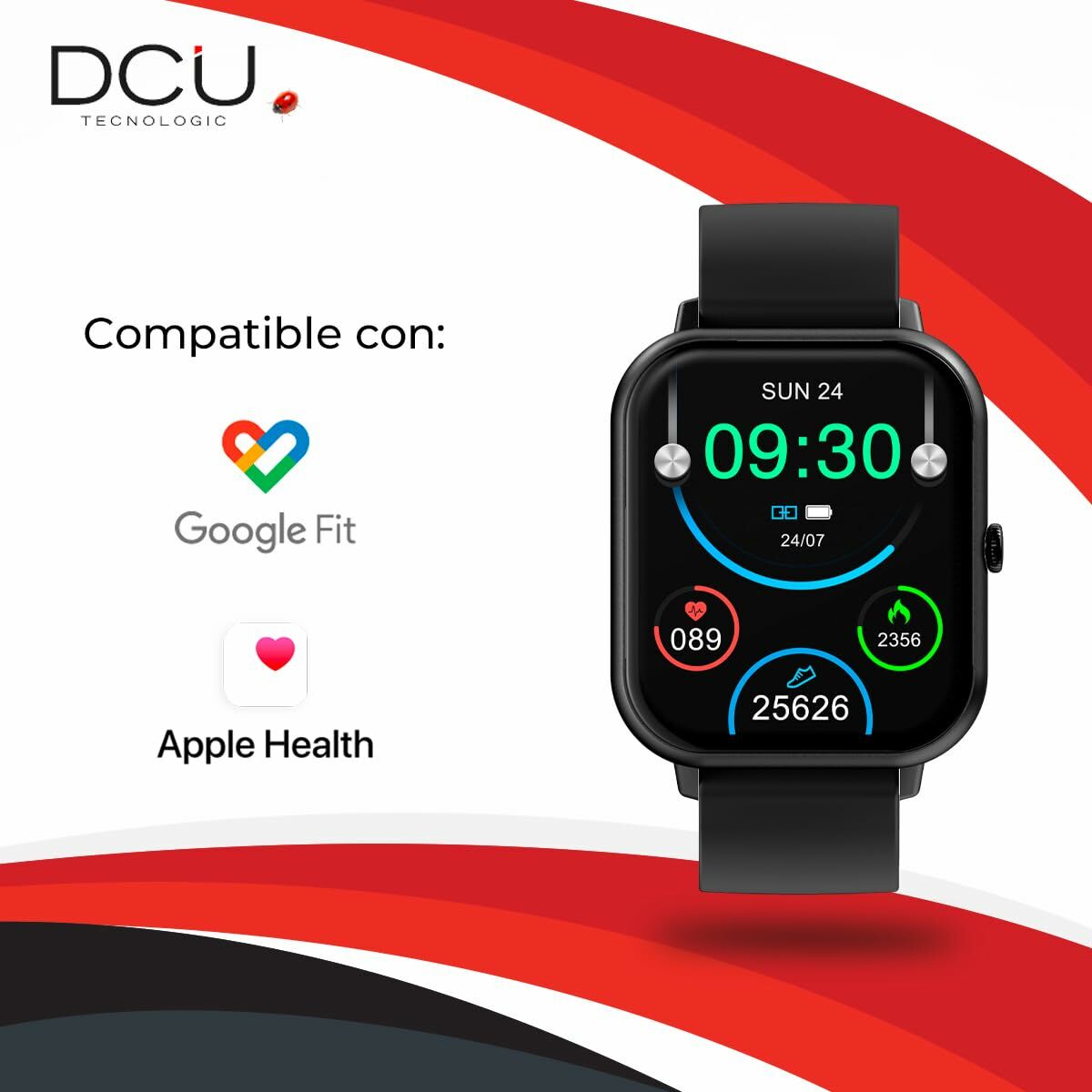 Smartklocka DCU CURVED GLASS PRO 1,83" Svart